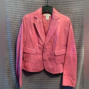 Nine West Cropped Leather Jacket (Size, Small)